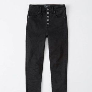 Abercrombie Skinny Button up Black Jeans 24 EUC